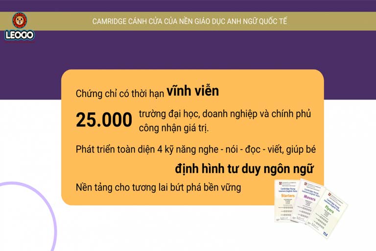 Đăng ký thi thử Cambridge YLE miễn phí