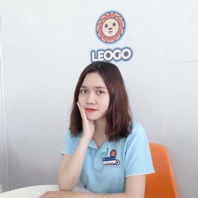 Kate Thúy Vy nhân viên tại vị trí tuyển sinh Leogo