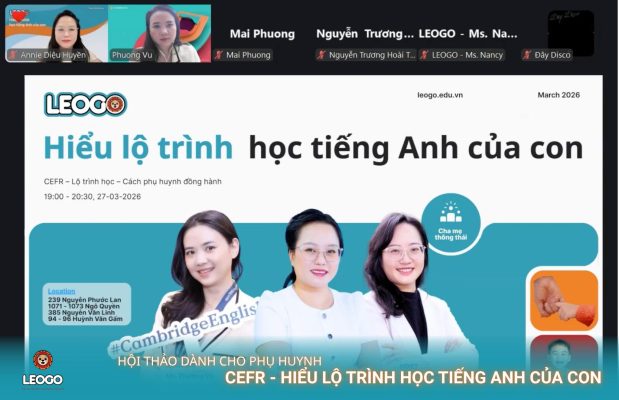 CEFR - Hiểu lộ trình học tiếng Anh của con , Hội thảo trực tuyến dành cho phụ huynh LEOGO